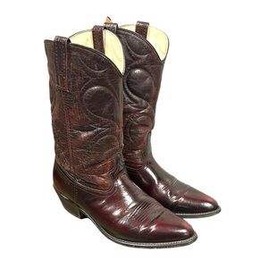 Vintage Dingo burgundy western cowboy boots size 10.5 D